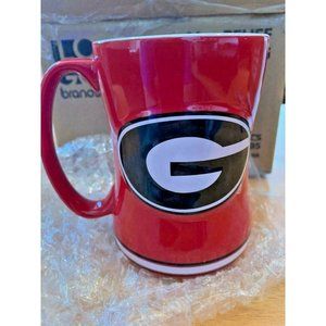 Georgia Bulldogs RED 14oz Sculpted Relief Coffee Mug NCAA